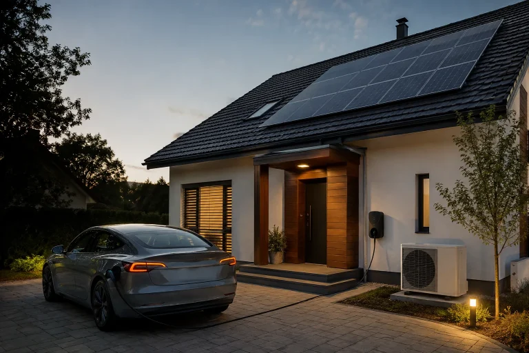 Panouri fotovoltaice pentru pompă de căldură și mașină electrică: dimensionarea corectă a întregii locuințe